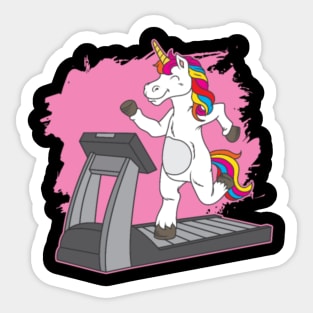 Unicorn treadmill shirt Sticker